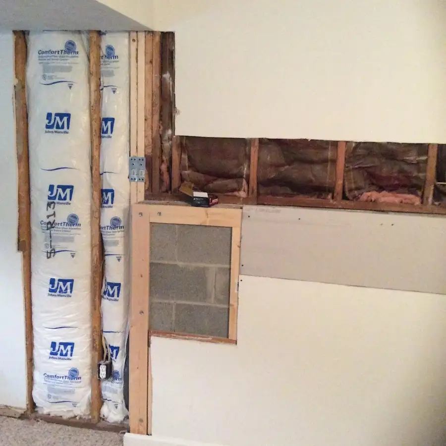Wall insulation replacement during Contents Cleaning & Restoration in Kensington